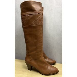Joan & David Womens Couture Brown Made In Italy Leather Mid Cuff Boots Size 5.5M